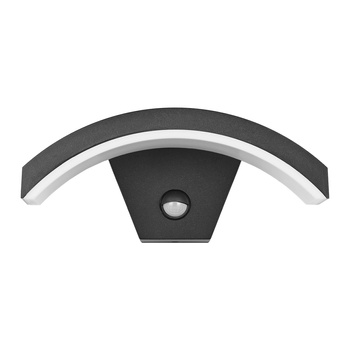 PILEA LED 9W, lampa ogrodowa z czujnikiem PIR, 700lm, IP54, 4000K, czarna