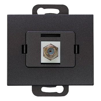 Gniazdo pojedyncze typ F Onyx, TV/F-F/O1, czarny