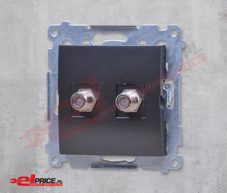 Kontakt simon 54 dasf2.01/48 gniazdo antenowe typu f podwójne