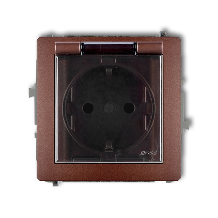 KARLIK DECO 9DGPB-1sdp Gniazdo bryzgoszczelne z uziemieniem SCHUKO 2P+Z (klapka dymna