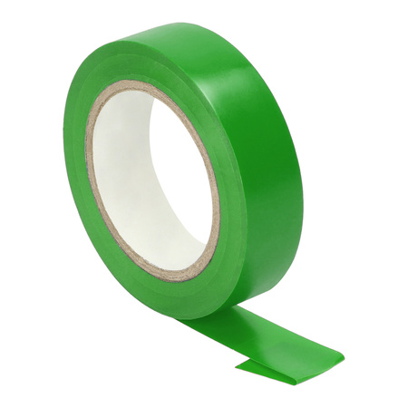 Zestaw 10 taśm izolacyjnych 15mm, zielona, uniepalniona, grubość 0,13mm, długość 10m