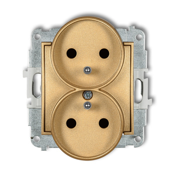 KARLIK MINI 29MGPR-2zp  Gniazdo podwójne do ramki z uziemieniem 2x(2P+Z) (przesłony torów prądowych)