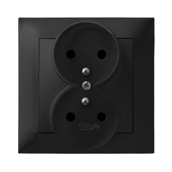 OSPEL IMPRESJA GP-2YZ/33 Gniazdo podwójne z uziemieniem kompletne