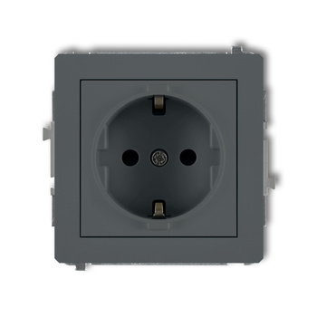 KARLIK DECO 28DGP-1sp  Gniazdo pojedyńcze  z uziemieniem SCHUKO 2P+Z (przesłony torów prądowych)