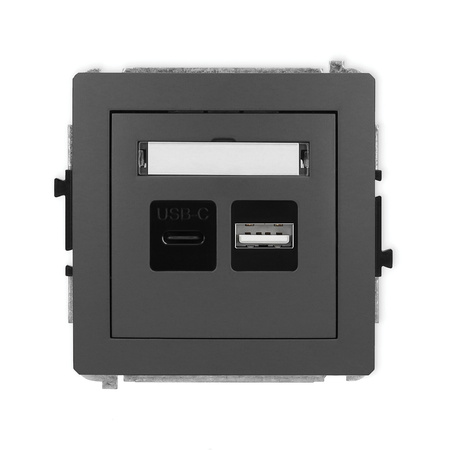 KARLIK DECO 28DCUSB-8  Ładowarka USB podwójna  USB C + USB A