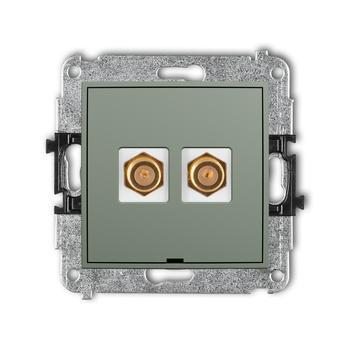 KARLIK ICON 61IGFBO-2.1 Mechanizm gniazda antenowego podwójnego typu F (SAT) pozłacany, bez pola opisowego