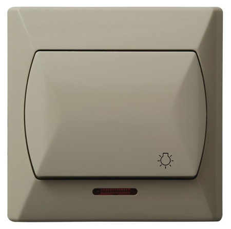 OSPEL AKCENT ŁP-5AS/01 Łącznik zwierny "światło" z podświetleniem beż