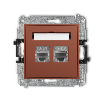 KARLIK ICON 63IGK-10 Mechanizm gniazda komputerowego podwójnego 2xRJ45, kat. 7, ekranowany, 8-stykowy