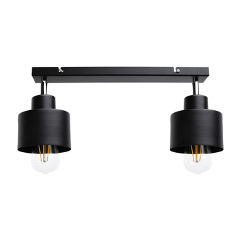 LISA oprawa ścienno-sufitowa, moc max. 2x60W, E27, czarna, listwa