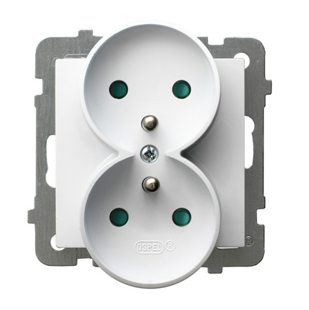 OSPEL AS GP-2GRZP/m/00 Gniazdo podwójne z/u z przesłonami torów