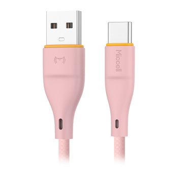 Kabel USB-A - USB-C Miccell VQ-D06, 2,4A, 1m, różowy
