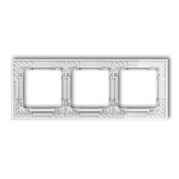 KARLIK DECO 52-0-DRS-3 Ramka uniwersalna potrójna transparentna DECO Art - efekt szkła (ramka: transparentna; spód: biały)