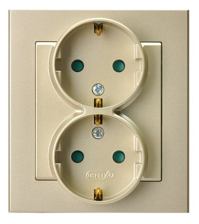 OSPEL SONATA GP-2RSP/39 Gniazdo podwójne z/u schuko z przesłonami 