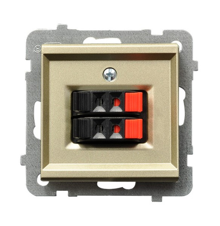 OSPEL SONATA GG-2R/m/39 Gniazdo głośnikowe podwójne złoty