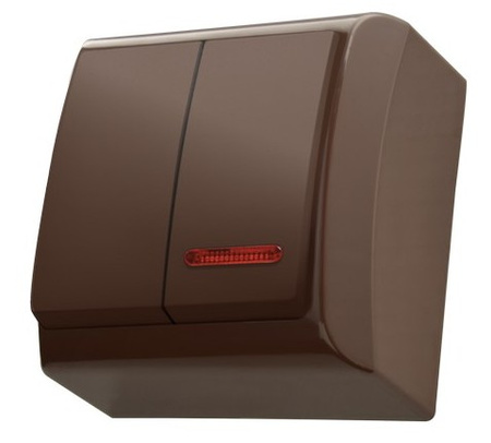 Ospel bis ŁN-2BS/24 Łącznik dwugrupowy świecznikowy z podświetleniem