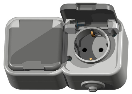 Ospel delfina GNH-2DS/30/w Gniazdo podwójne z uziemieniem schuko wieczko w kolorze wyrobu