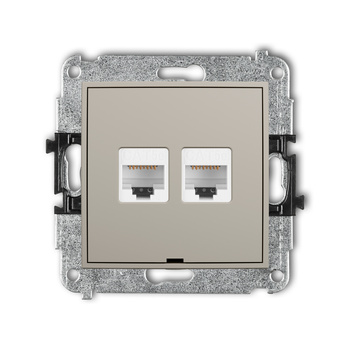 KARLIK ICON 60IGKBO-2 Mechanizm gniazda komputerowego podwójnego 2xRJ45, kat. 5e, 8-stykowy, bez pola opisowego