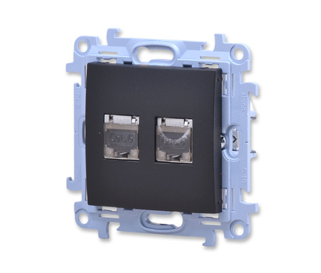 Kontakt Simon 10 c62e.01/49 gniazdo komputerowe podwójne rj45 kat. 6e