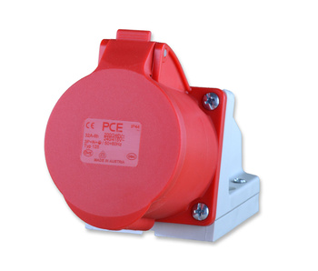 Pce 125-6k gniazdo siłowe ścienne 32a 32a 400v 3p+z+n