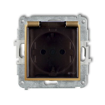 KARLIK MINI 29MGPB-1sdp  Gniazdo bryzgoszczelne z uziemieniem SCHUKO 2P+Z (klapka dymna