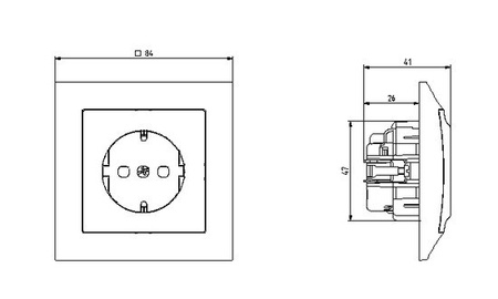 Ospel impresja GP-1YS/m/23 Gniazdo pojedyncze z uziemieniem schuko