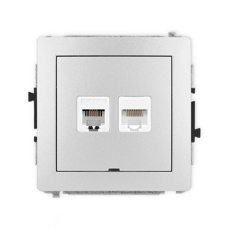 KARLIK DECO 7DGTKBO  Gniazdo telefoniczne pojedyńcze  1xRJ11 + komputerowego pojedynczego 1xRJ45