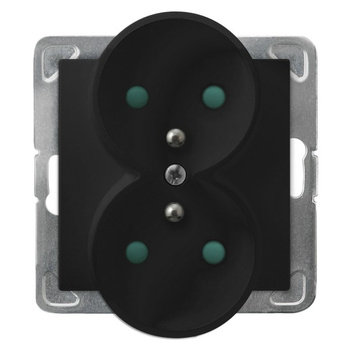 OSPEL IMPRESJA GP-2YRZP/m/33 Gniazdo podwójne z/u z przesłonami, moduł