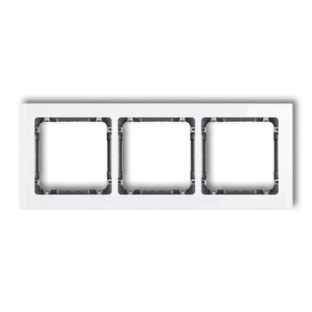 KARLIK DECO 0-11-DRS-3 Ramka uniwersalna potrójna - efekt szkła (ramka: biała; spód: grafitowy)