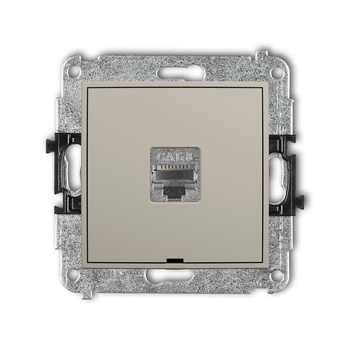 KARLIK MINI 60MGKBO-11 Mechanizm gniazda komputerowego pojedynczego 1xRJ45, kat. 8, ekranowany, 8-stykowy, bez pola opisowego