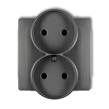 KARLIK DECO 11DGPR-2p  Gniazdo podwójne do ramki bez uziemienia 2x2P (przesłony torów prądowych)