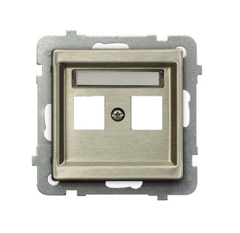 OSPEL SONATA NOWE SREBRO GPK-2RM/p/44 Obudowa gniazda podwójnego typu Keystone prosta