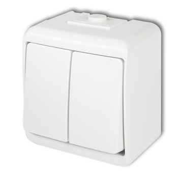 KARLIK JUNIOR Łącznik świecznikowy natynkowy WHE-2 biały IP54