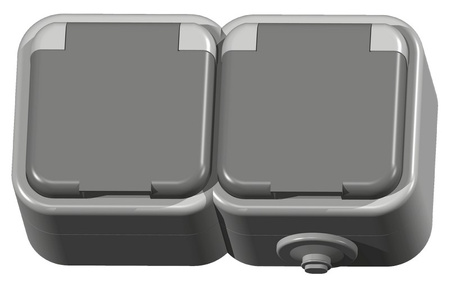 Ospel delfina GNH-2DZ/30/w Gniazdo podwójne z uziemieniem wieczko w kolorze wyrobu