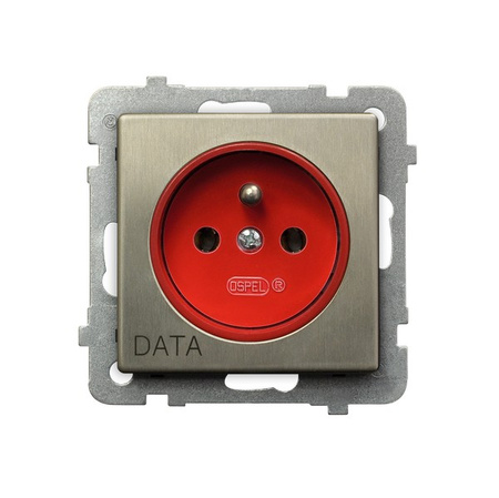 OSPEL SONATA NOWE SREBRO GP-1RMZD/m/44 Gniazdo pojedyncze z uziemieniem DATA