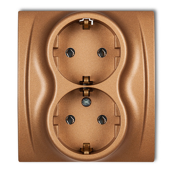 KARLIK LOGO 8LGP-2s Gniazdo podwójne z uziemieniem SCHUKO 2x(2P+Z) (bez przesłon torów prądowych)