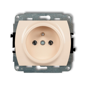 KARLIK TREND 1GP-1z Mechanizm gniazda pojedynczego z uziemieniem 2P+Z (bez przesłon torów prądowych)