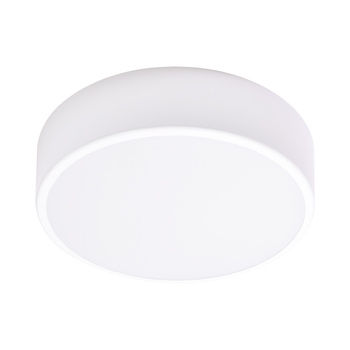 OVO plafon LED, 24W, 4000K, 2750lm, biała stal, klosz szklany matowy, IP20, Ø 300