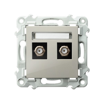 OSPEL SZAFIR GPA-2ZF/m/83 Gniazdo antenowe typu F podwójne beż