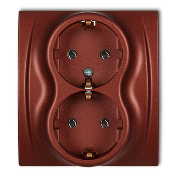 KARLIK LOGO 9LGP-2s Gniazdo podwójne z uziemieniem SCHUKO 2x(2P+Z) (bez przesłon torów prądowych)