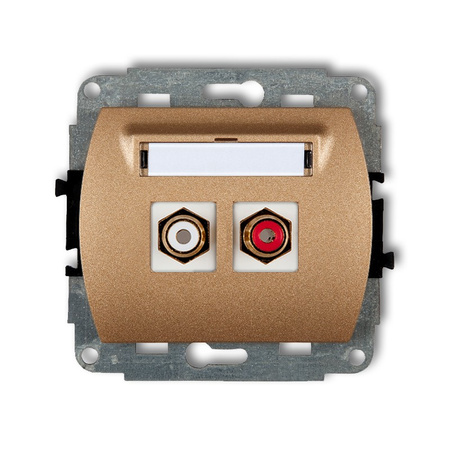 KARLIK TREND 8GRCA-2  Gniazdo podwójne RCA (typu cinch - biały i czerwony