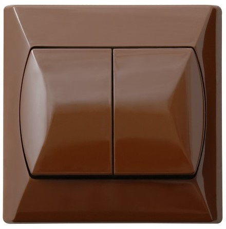 OSPEL AKCENT ŁP-9A/24 Łącznik schodowy + jednobiegunowy brąz