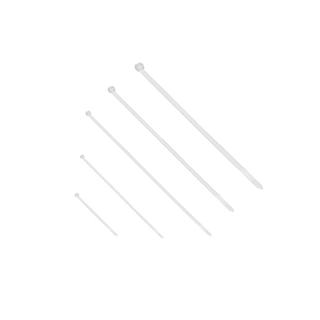 Zestaw opasek kablowych, 100 szt., kolor naturalny