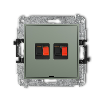 KARLIK MINI 61MGGBO-2 Mechanizm gniazda głośnikowego podwójnego, bez pola opisowego