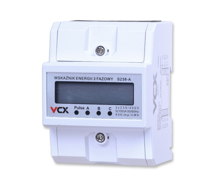 Vcx s238a licznik zużycia energii 3-fazowy lcd