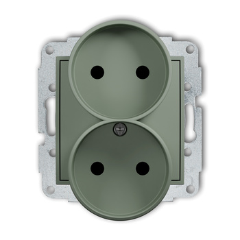 KARLIK ICON 61IGPR-2p Mechanizm gniazda podwójnego do ramki bez uziemienia 2x2P (przesłony torów prądowych)