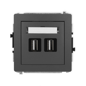 KARLIK DECO 28DGUSB-2  Gniazdo podwójne 2xUSB A-A 2.0