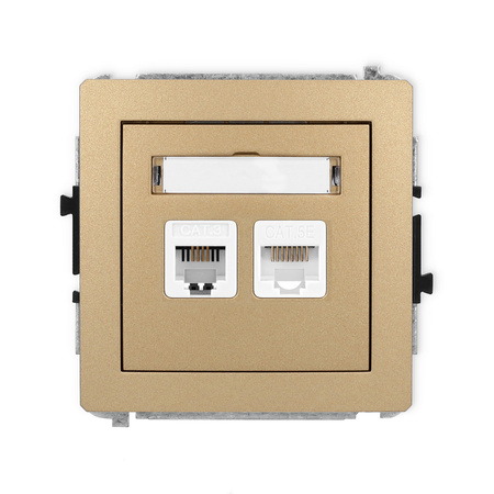 KARLIK DECO 8DGTK Gniazdo telefoniczne pojedyńcze 1xRJ11 + komputerowego pojedynczego 1xRJ45