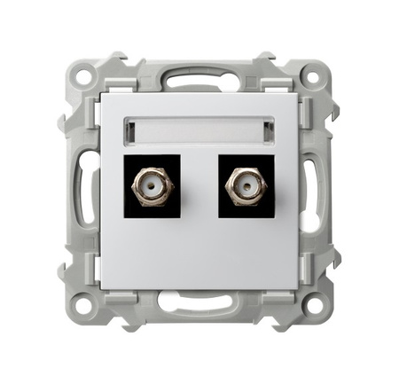 OSPEL SZAFIR GPA-2ZF/m/00 Gniazdo antenowe typu F podwójne biały