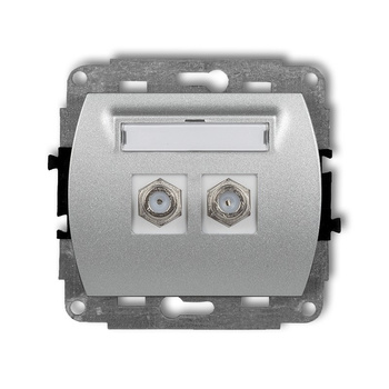 KARLIK TREND 7GF-2.1  Gniazdo antenowe podwójne typu F (SAT) pozłacany