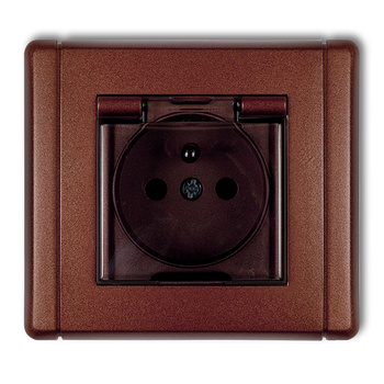 KARLIK FLEXI 9FGPB-1zdp  Gniazdo bryzgoszczelne z uziemieniem 2P+Z (klapka dymna